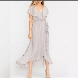 Show Me Your MuMu - Jess Dress in Dove Grey Chiffon, 1X